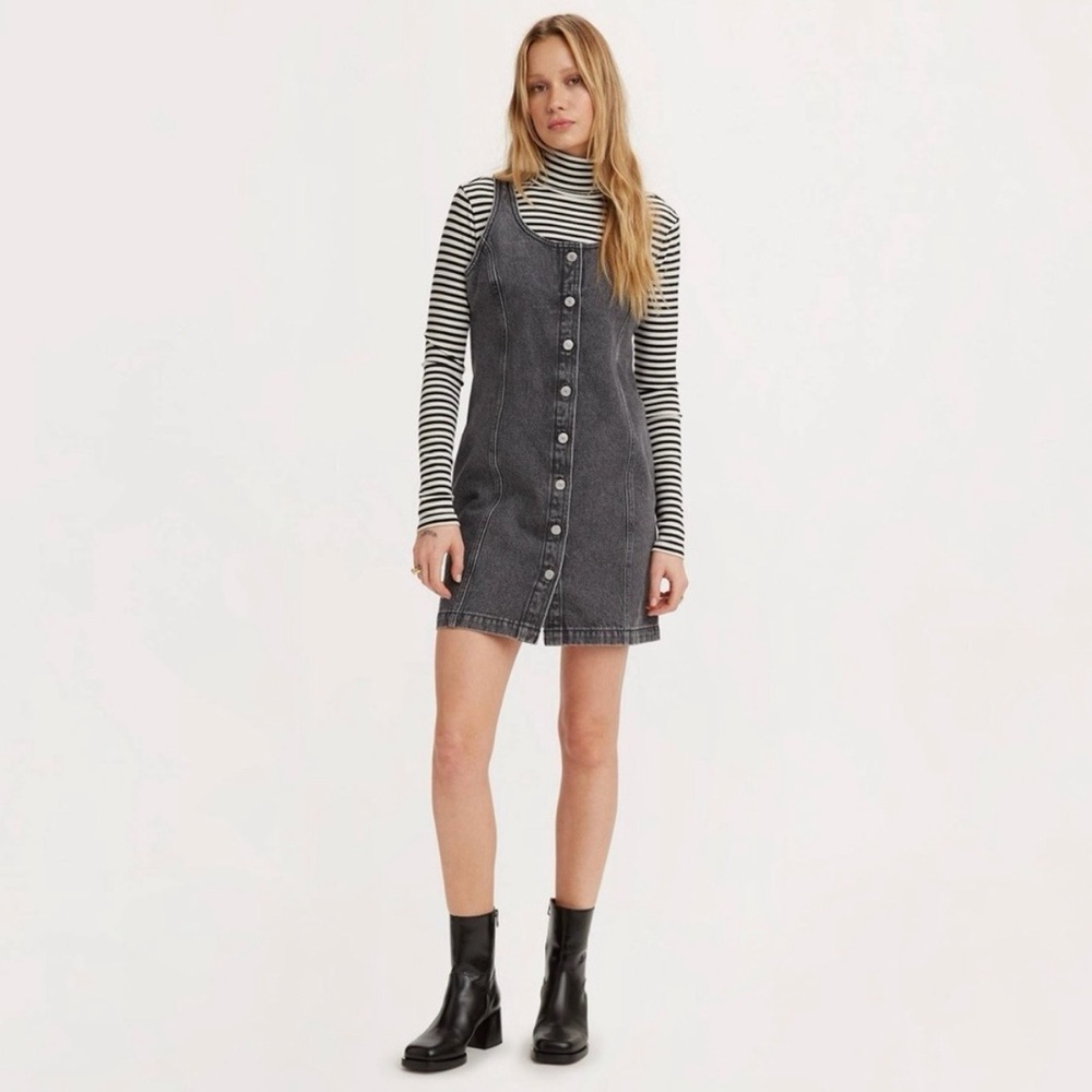 Levi's Black Denim Mini Dress - Picture 7 of 9